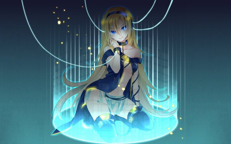 anime girl with glowing aura
