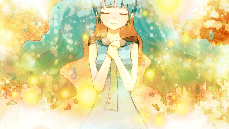 anime girl with glowing aura