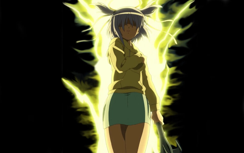 anime girl with glowing aura