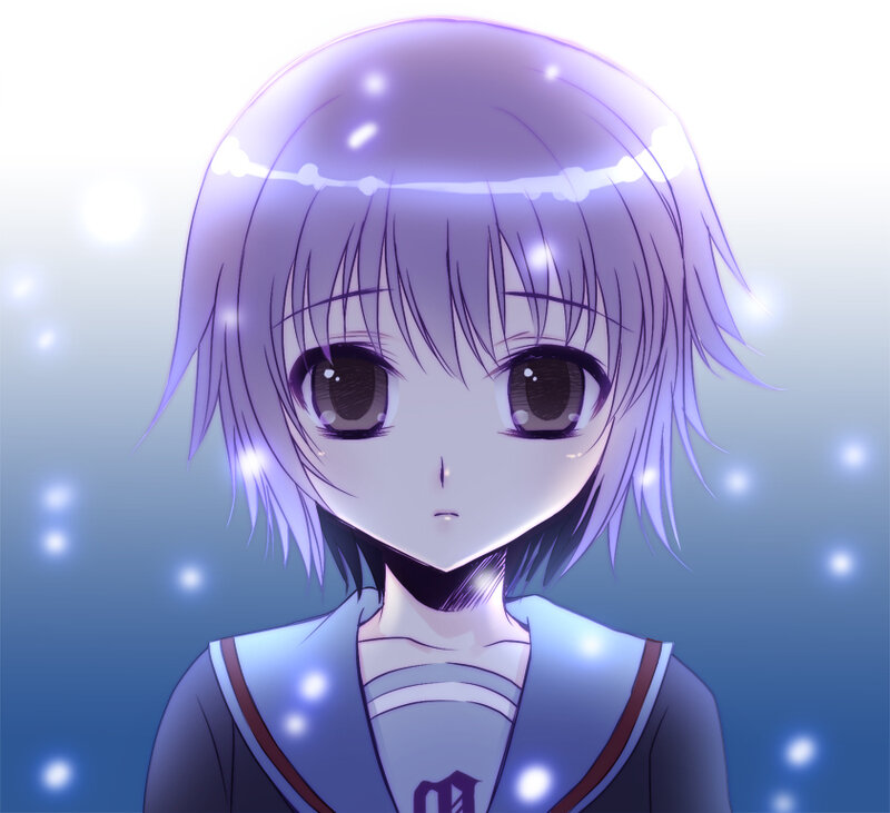 anime girl with glowing aura