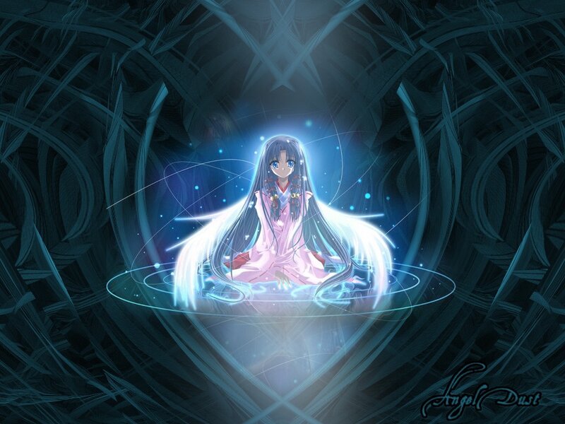 anime girl with glowing aura