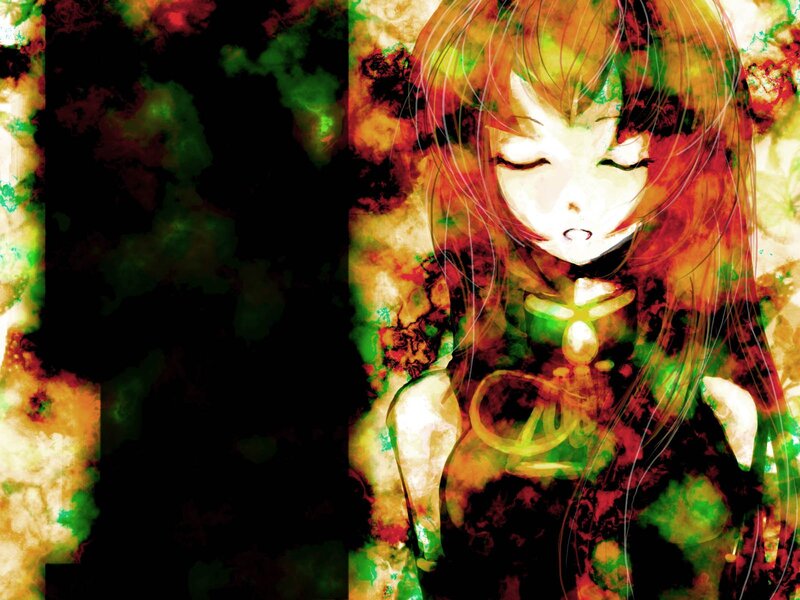 anime girl with glowing aura