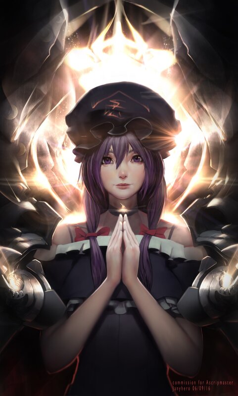 Anime Girl with Glowing Aura — Purple, Dramatic