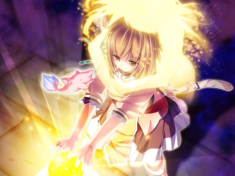 Anime Girl with Glowing Aura — Yellow