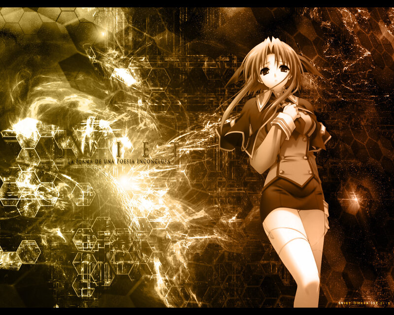 Anime girl with glowing background