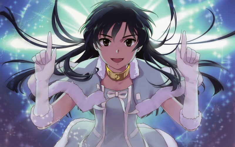 anime girl with glowing background