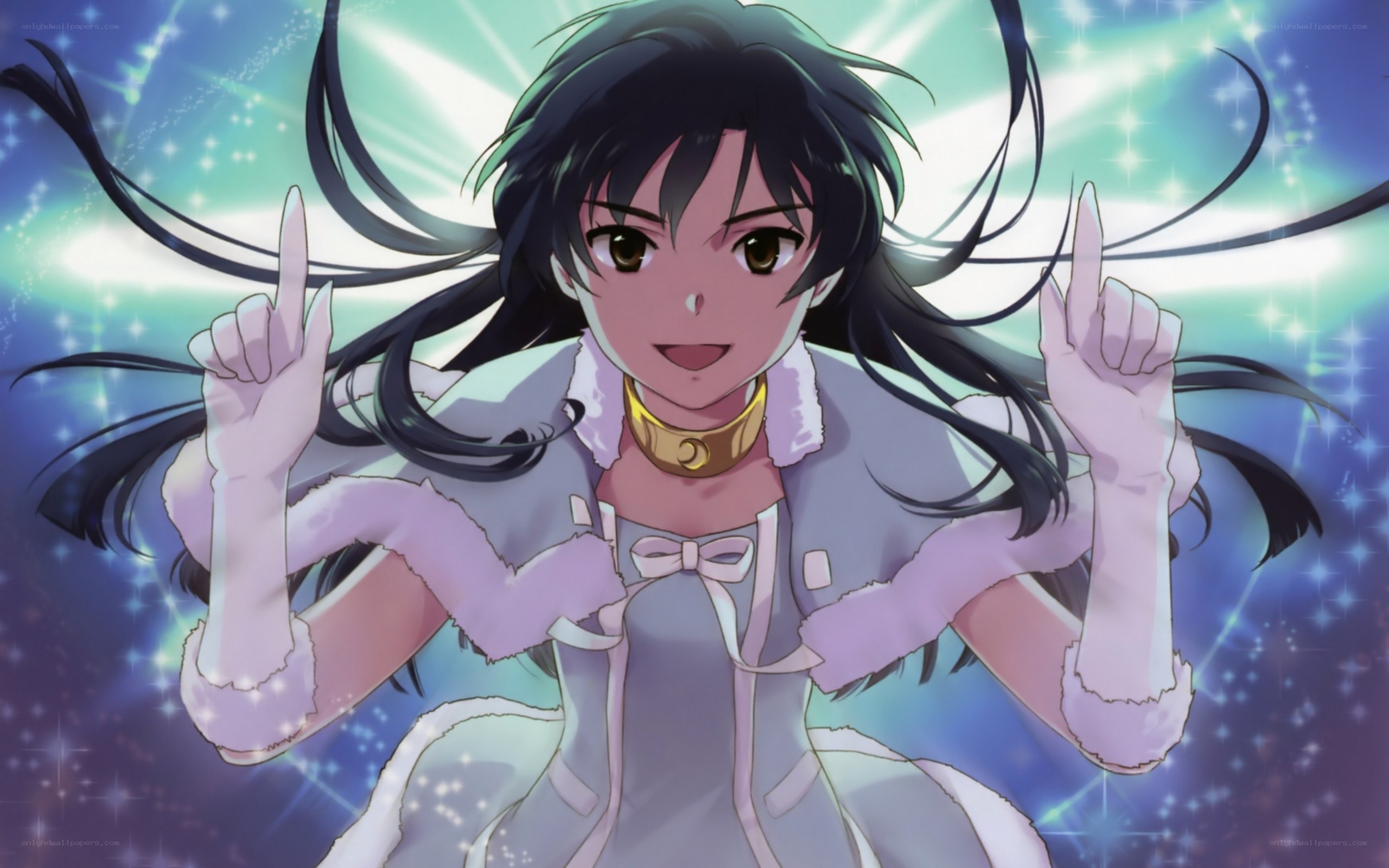anime girl with glowing background