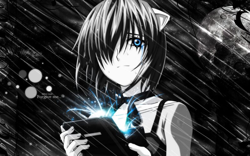 anime girl with glowing book