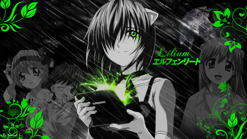 Anime Girl with Glowing Book — Black