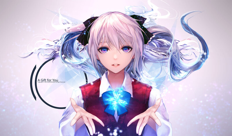 Anime Girl with Glowing Bow