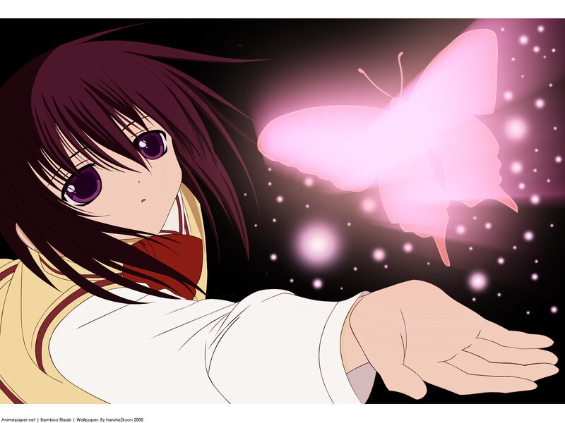 Anime girl with glowing butterfly