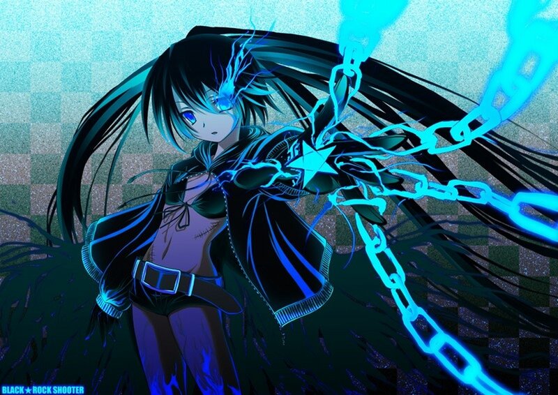 anime girl with glowing chains