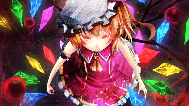 anime girl with glowing crystals
