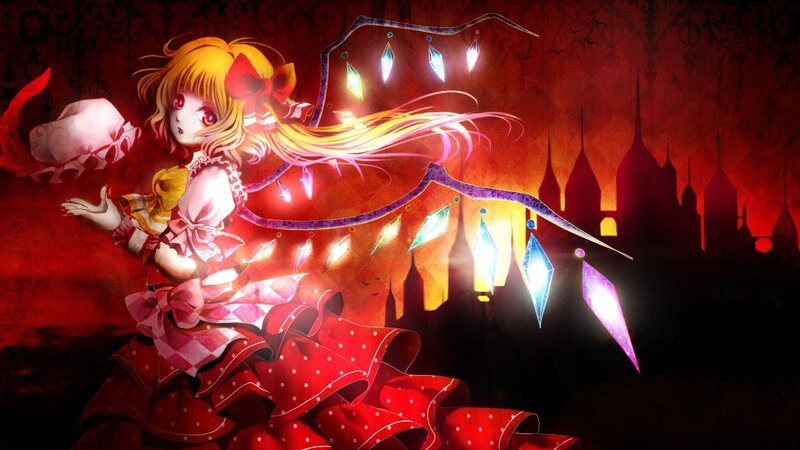 Anime girl with glowing crystals