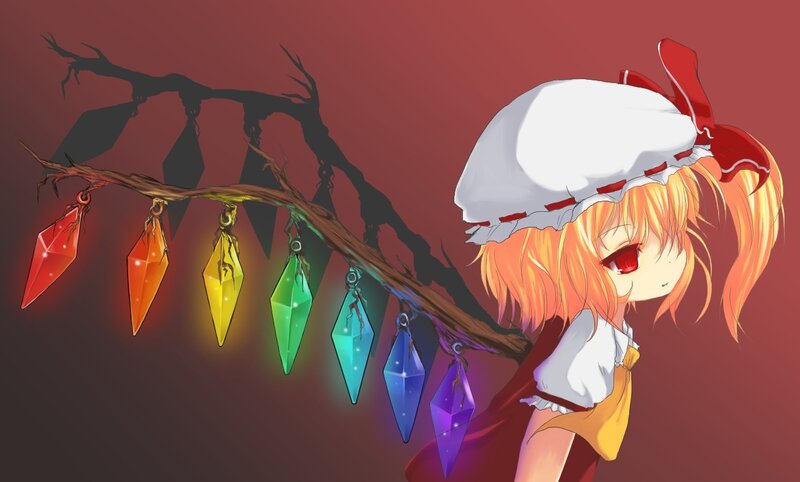 anime girl with glowing crystals