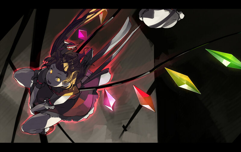 anime girl with glowing crystals