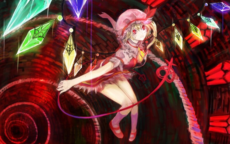 Anime girl with glowing crystals