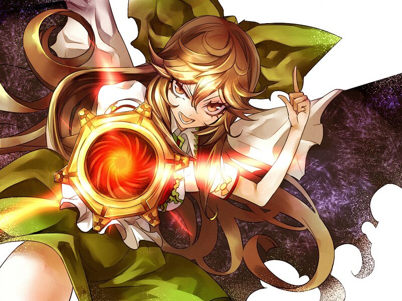 Anime girl with glowing device