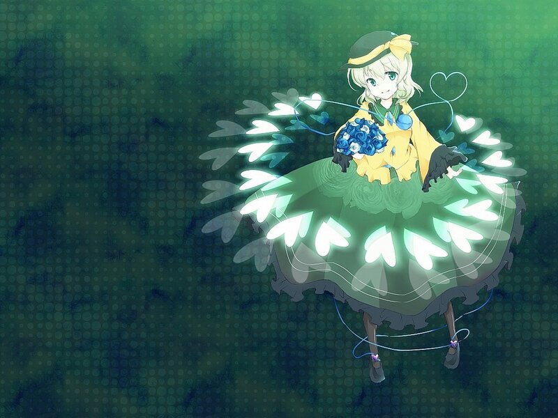anime girl with glowing dress