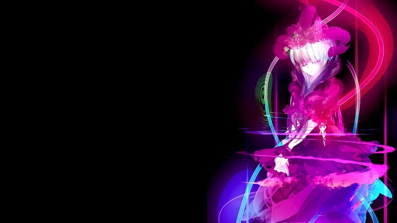 anime girl with glowing effects