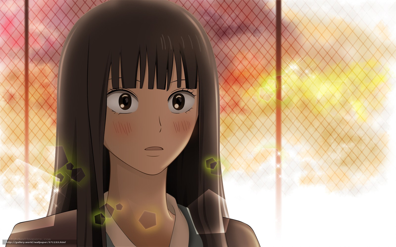 anime girl with glowing effects