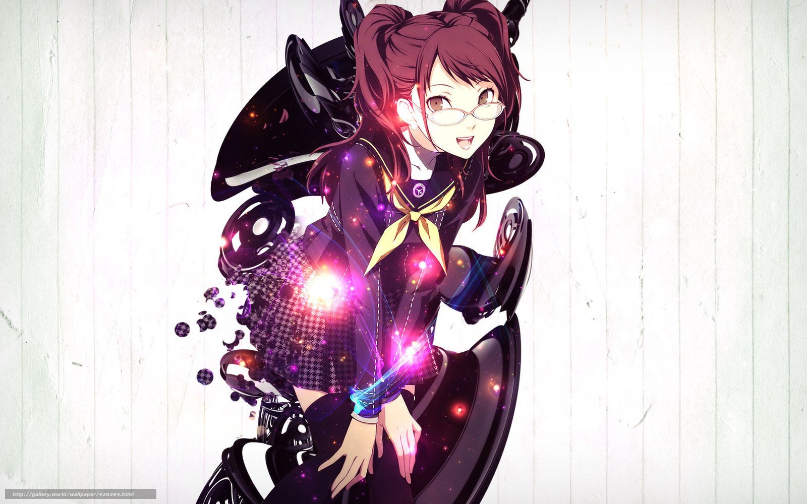 anime girl with glowing effects