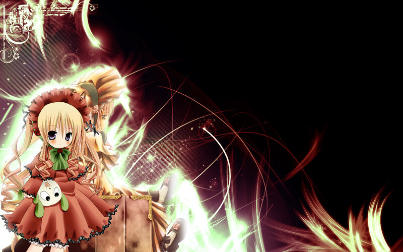 anime girl with glowing effects