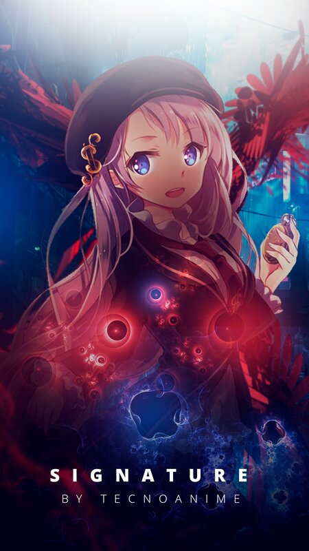 Anime Girl with Glowing Effects — Blue, Dramatic, Night