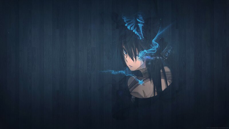 Anime Girl with Glowing Effects — Blue, Dramatic