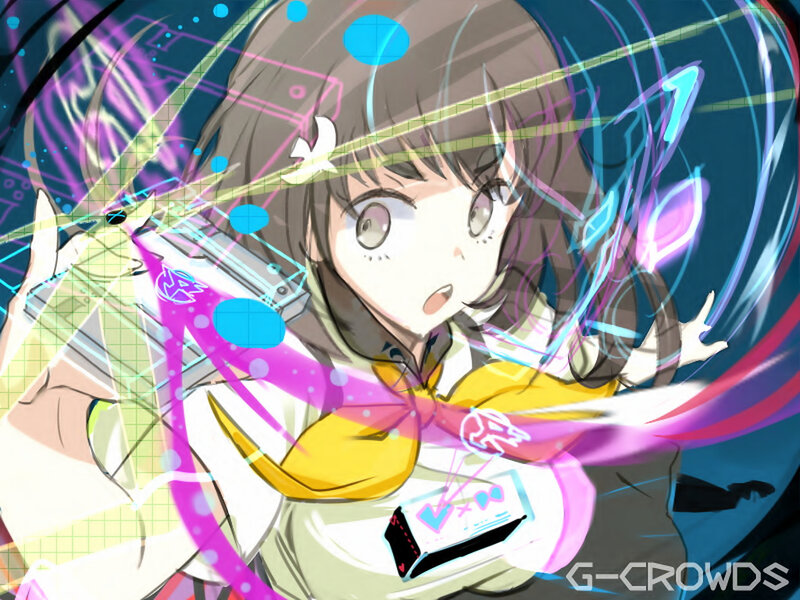 Anime Girl with Glowing Effects — Blue