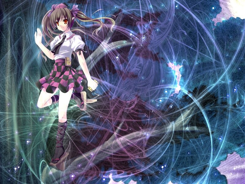 anime girl with glowing energy