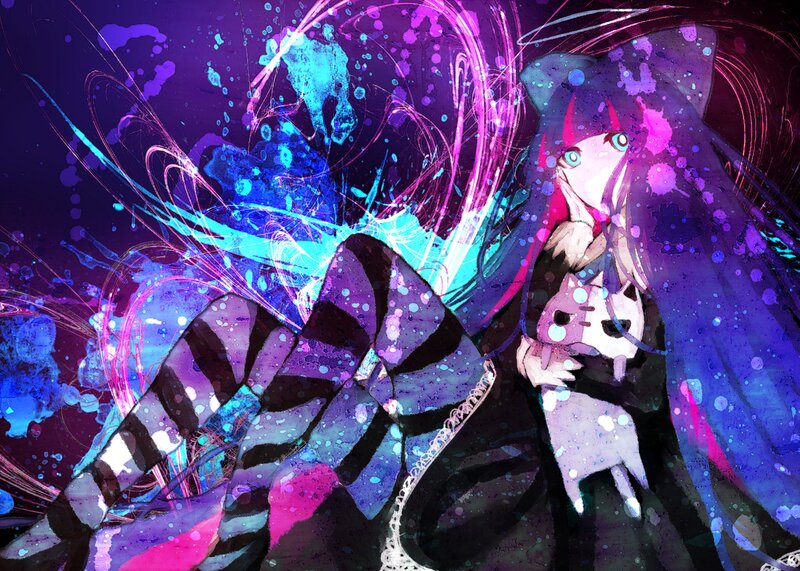 anime girl with glowing energy