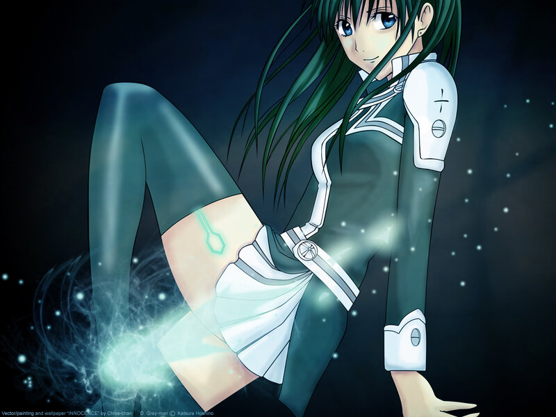 anime girl with glowing energy