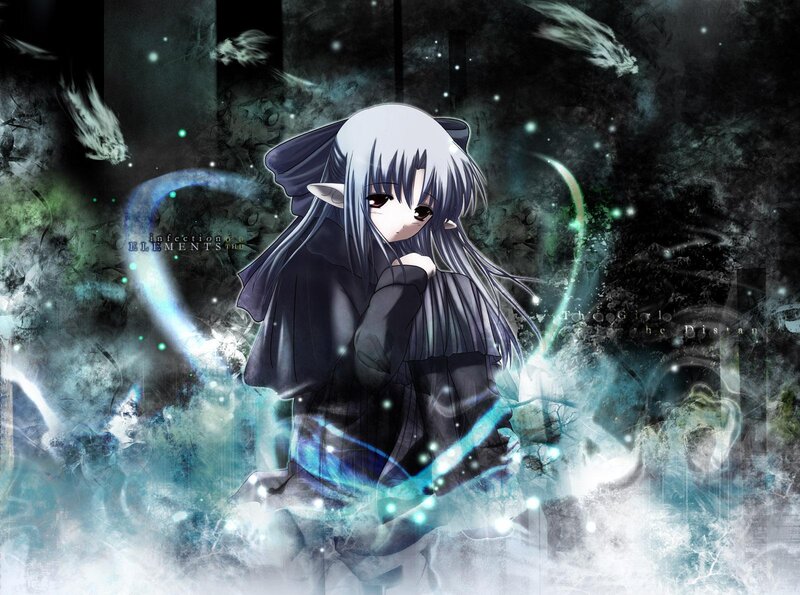 anime girl with glowing energy