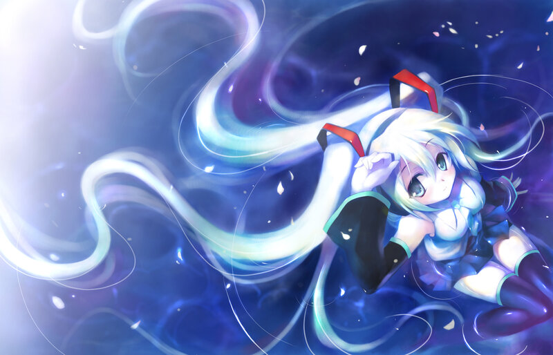 anime girl with glowing energy