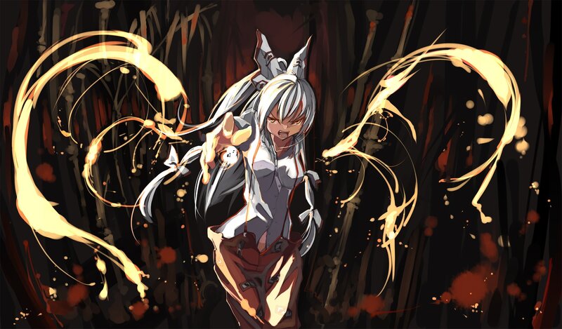 anime girl with glowing energy