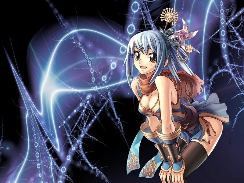 anime girl with glowing energy
