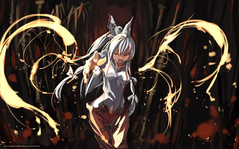 anime girl with glowing energy