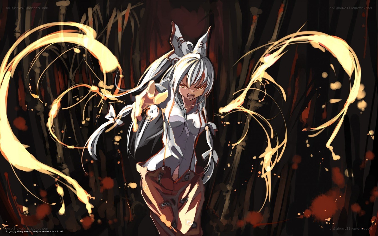 anime girl with glowing energy