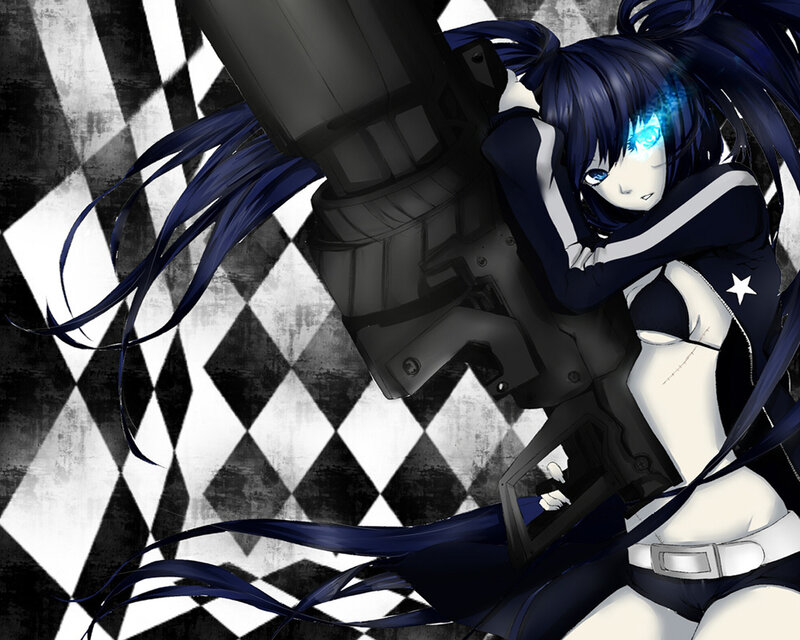 anime girl with glowing eye