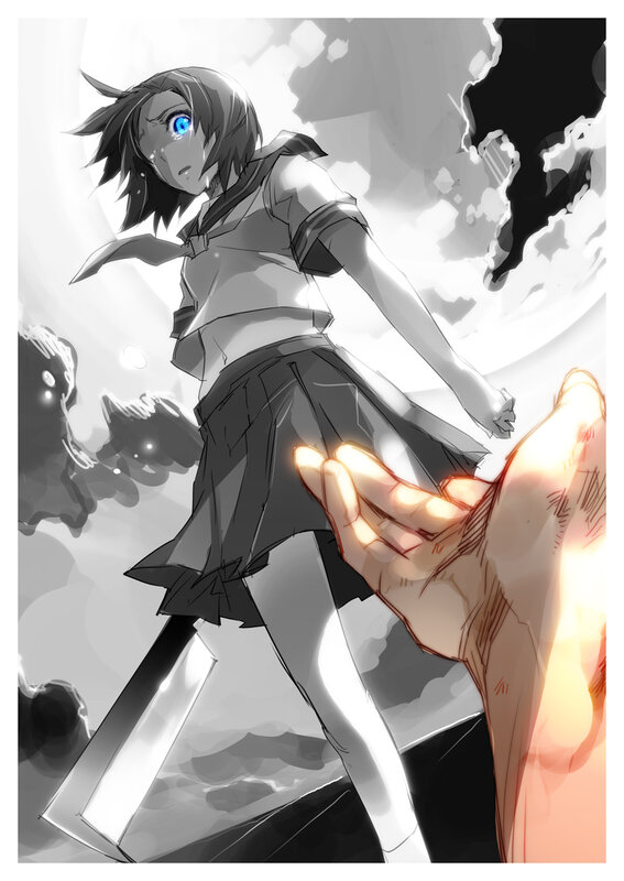 anime girl with glowing eye
