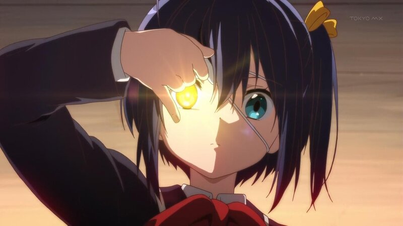 anime girl with glowing eye