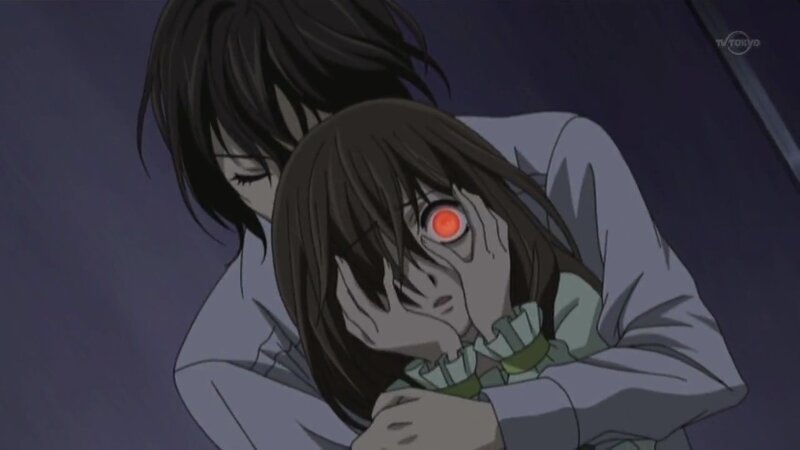 anime girl with glowing eye