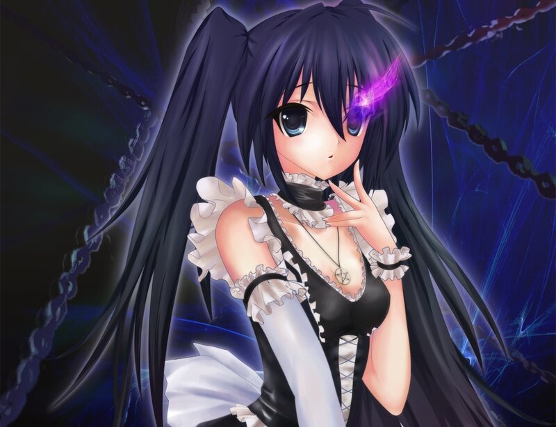 anime girl with glowing eye