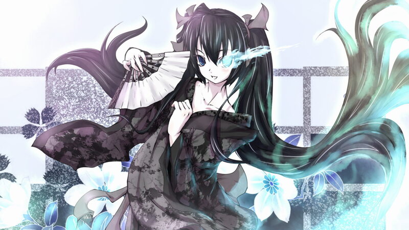 anime girl with glowing eye
