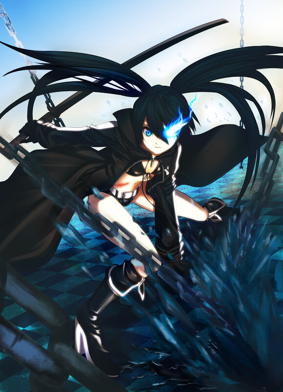 anime girl with glowing eye