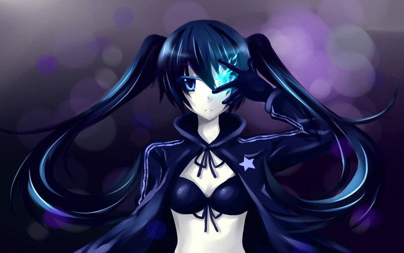 Anime Girl with Glowing Eye — Blue