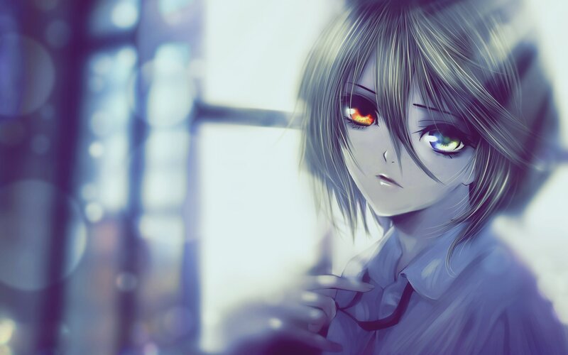 anime girl with glowing eyes
