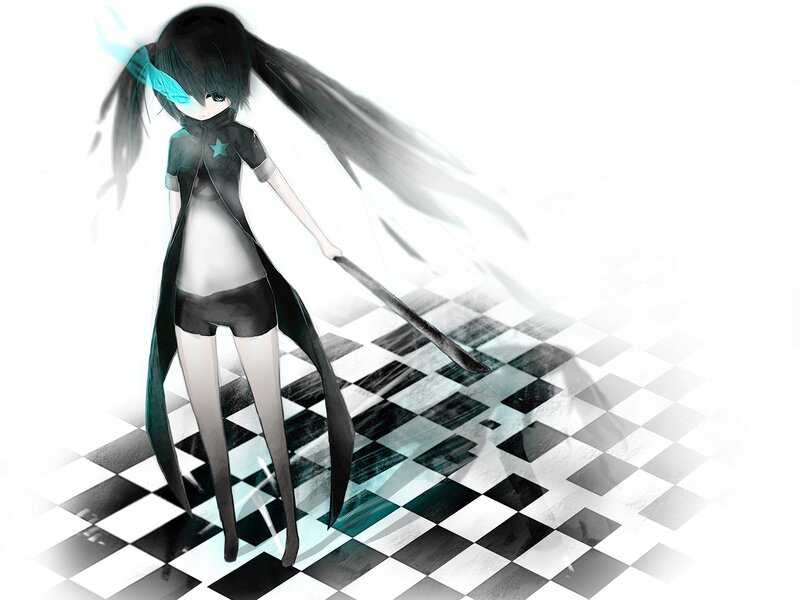 anime girl with glowing eyes