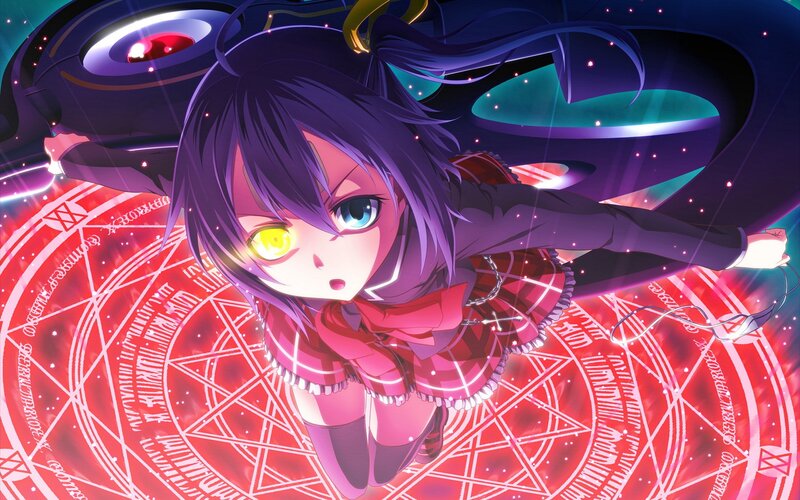 anime girl with glowing eyes